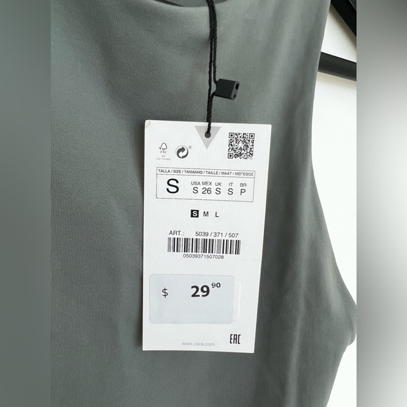 HALTERNECK BODYSUIT - navy green Zara - Picture 3 of 3